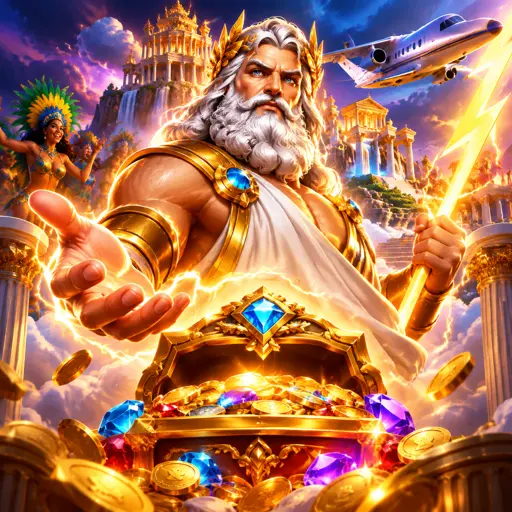 Zeus e cilindros dourados do slot Gates of Olympus